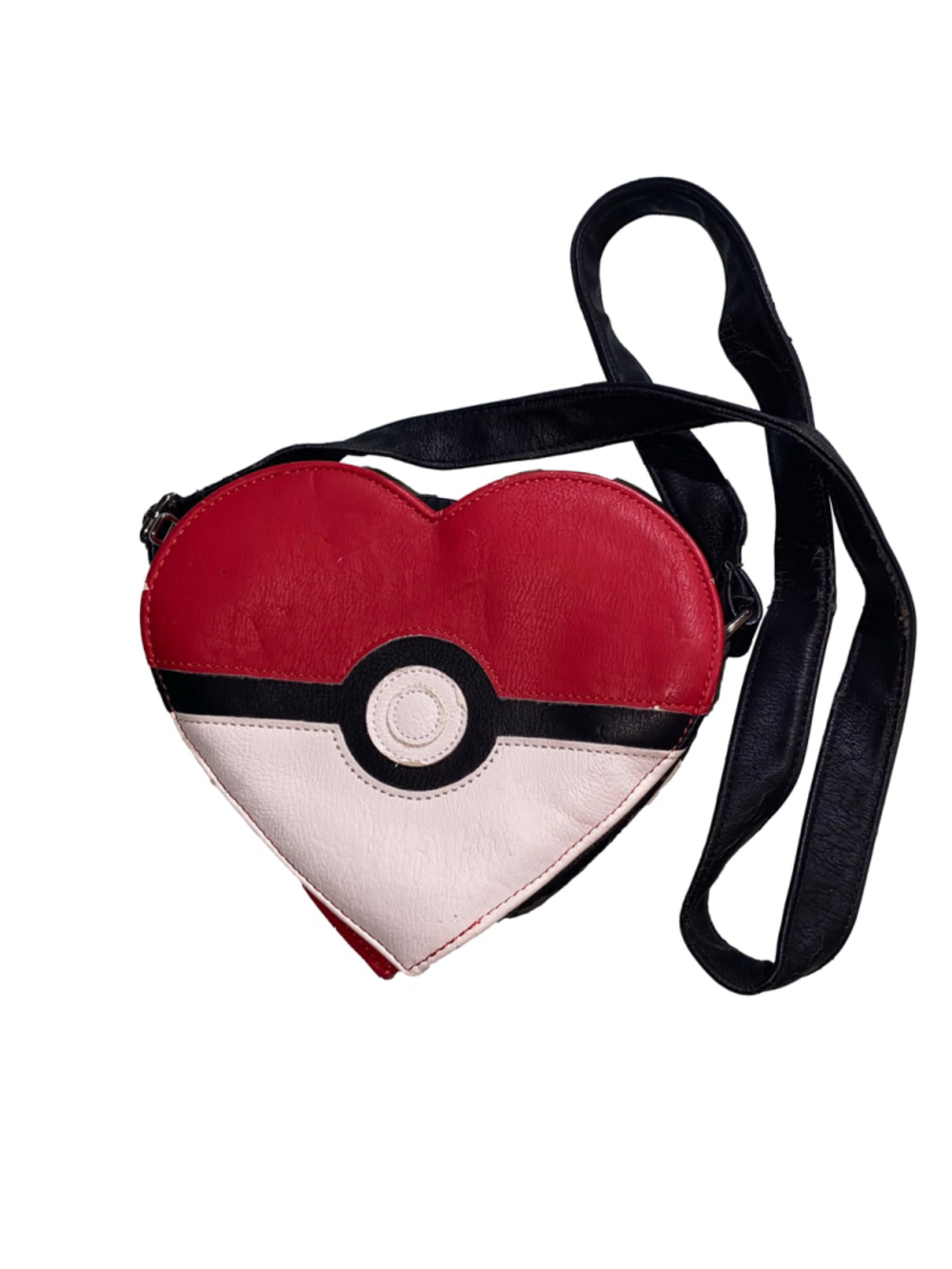 Women's Loungefly Pokemon Poke Ball Heart Crossbody Bag Red White RETIRED - Picture 1 of 11